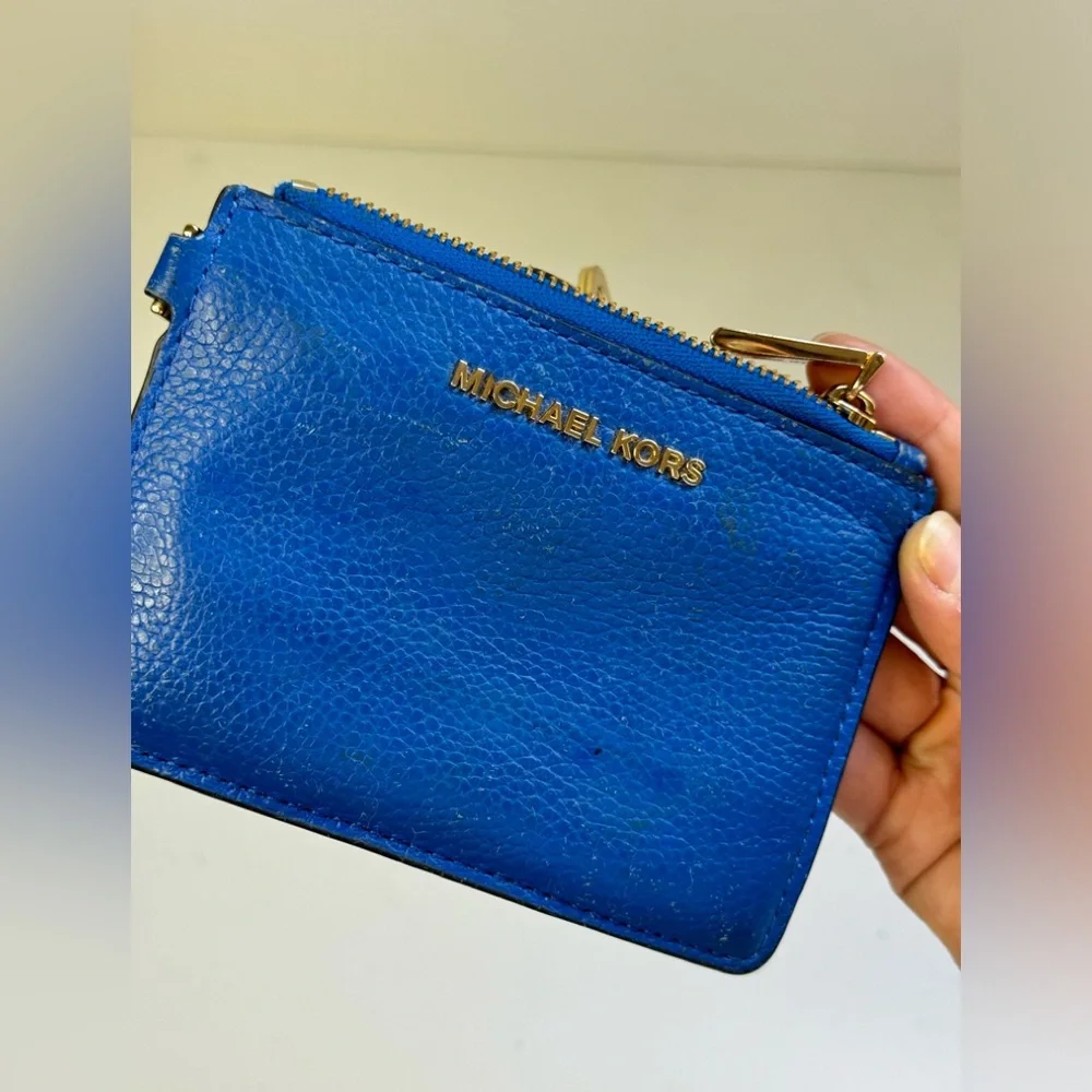 MICHAEL Michael Kors Mercer Small Coin Key Card Leather Purse Wristlet Wallet